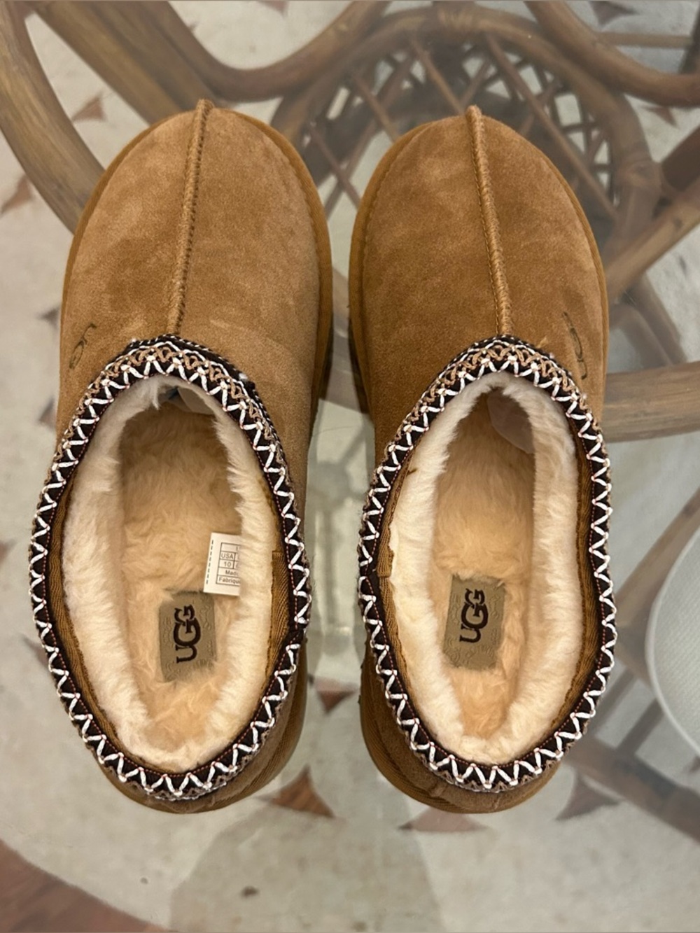 UGG braided Tasman slippers size 10